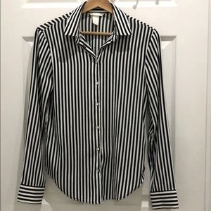 White & Black Striped Blouse